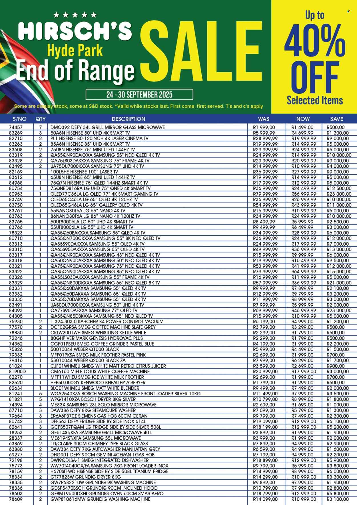 Hirsch's specials - 24/09/2025 - 30/09/2025. Page 1