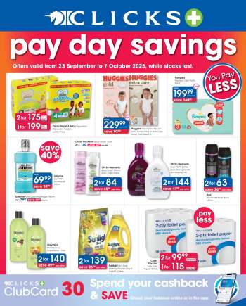 Clicks catalogue  - 23/09/2025 - 07/10/2025.
