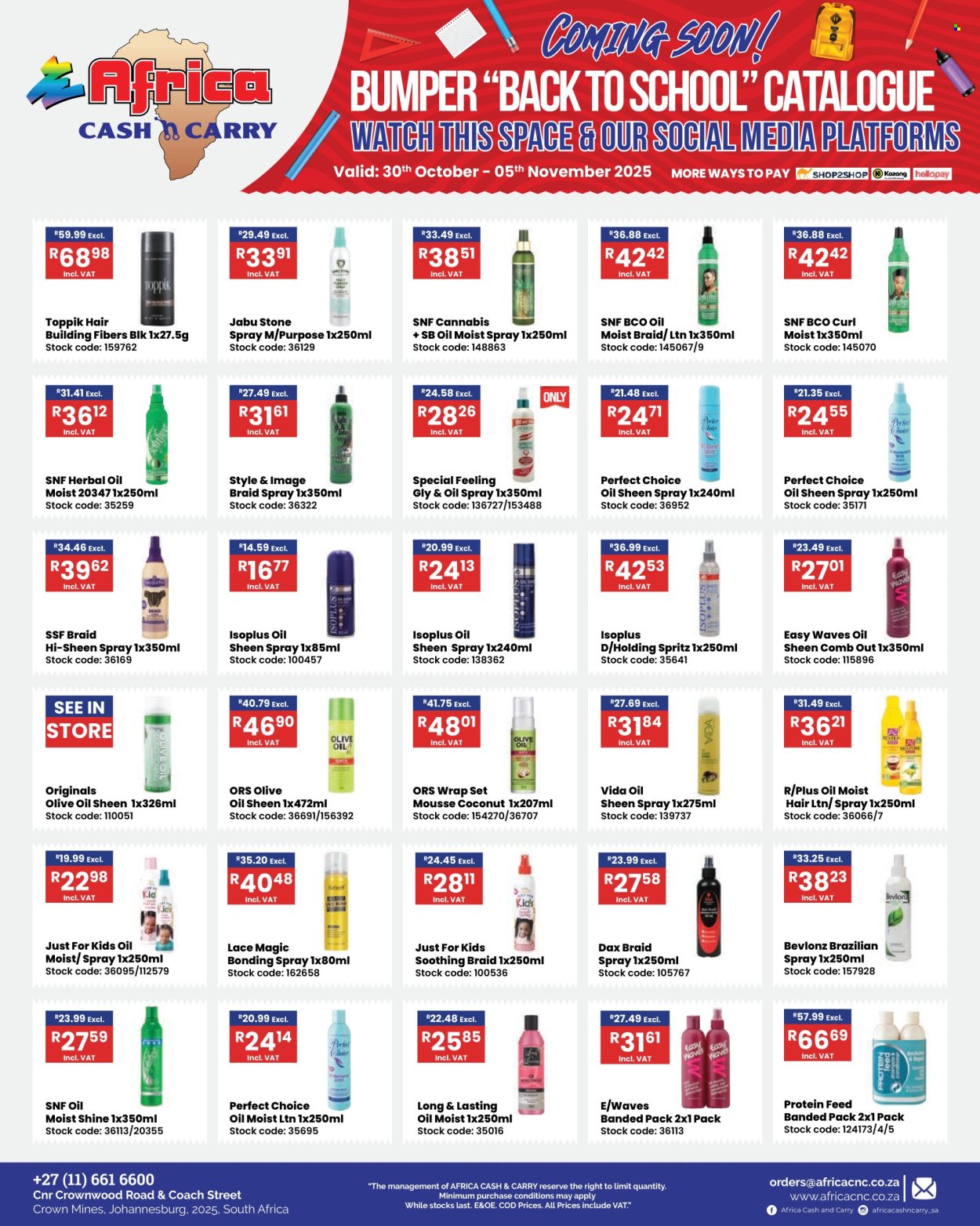 Africa Cash & Carry specials - 30/10/2025 - 05/11/2025. Page 1