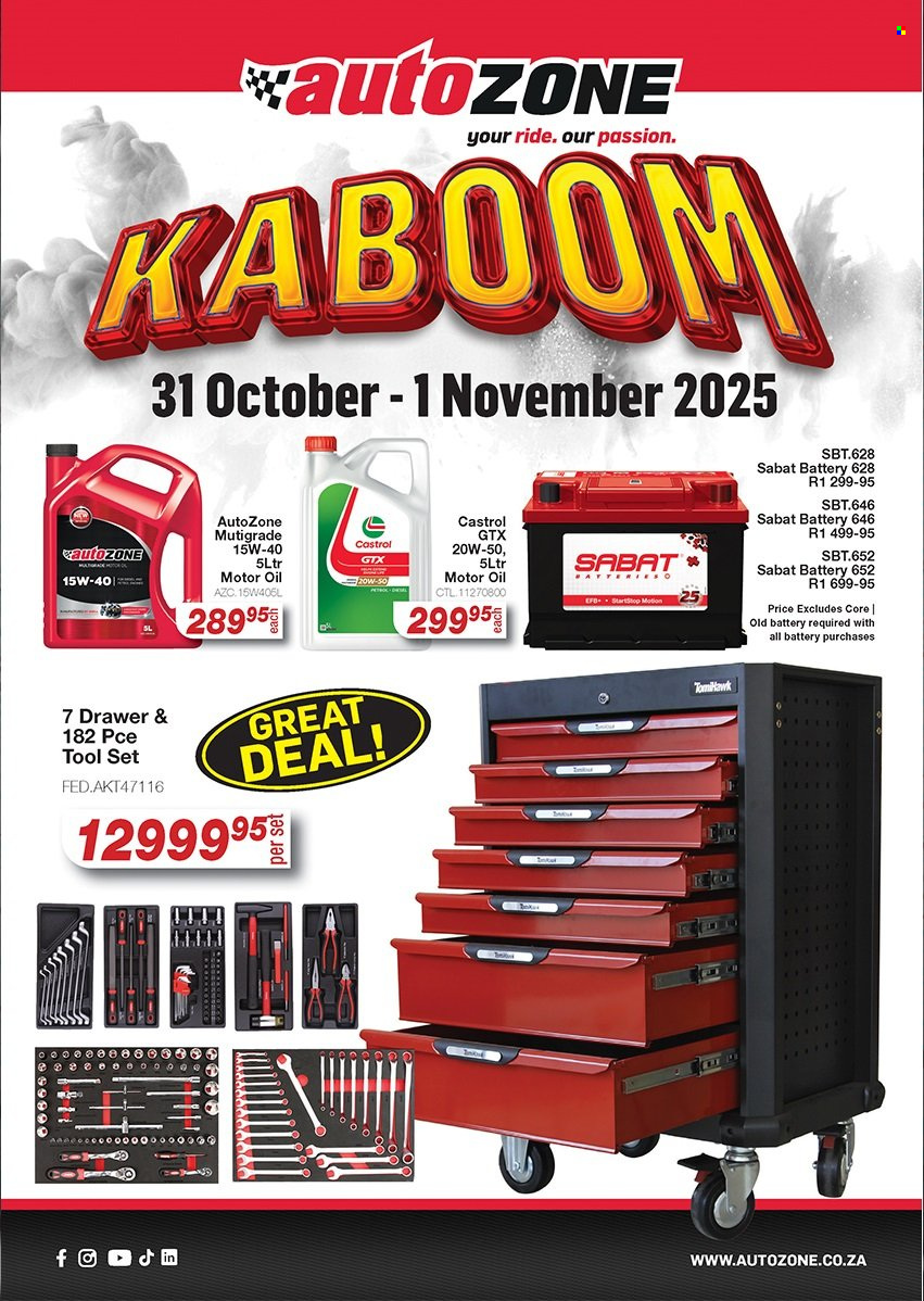 AutoZone specials - 31/10/2025 - 01/11/2025. Page 1