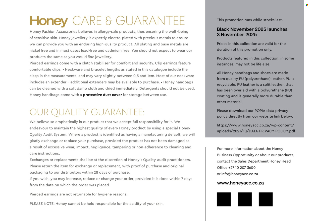 Honey specials. Page 119