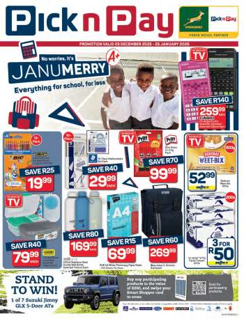 Pick n Pay catalogue  - 29/12/2025 - 25/01/2026.