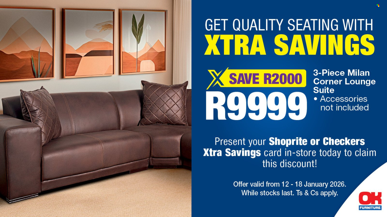 OK Furniture specials - 12/01/2026 - 18/01/2026. Page 1