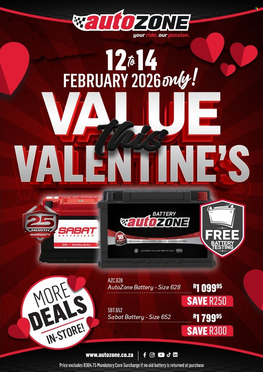 AutoZone specials - 12/02/2026 - 14/02/2026. Page 1