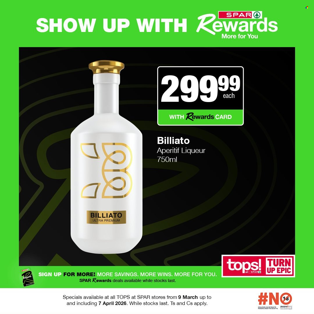 TOPS AT SPAR Specials Turn Up Epic From Monday 9 Mar 2026