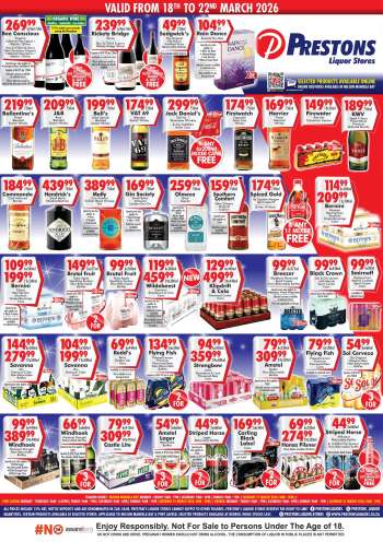 Prestons Liquor Stores catalogue  - 18/03/2026 - 22/03/2026.