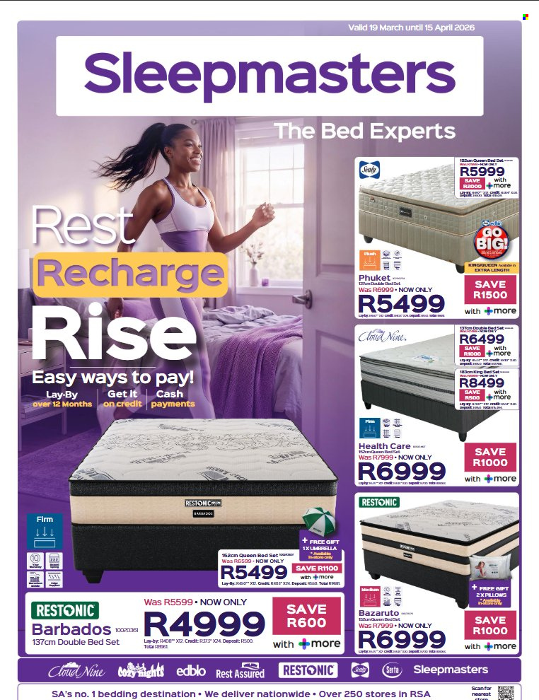 Sleepmasters specials - 19/03/2026 - 15/04/2026. Page 1