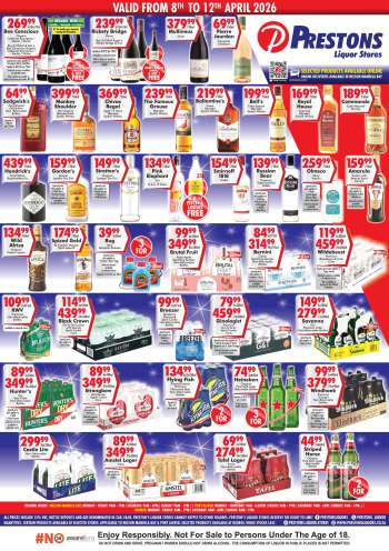 Prestons Liquor Stores catalogue  - 08/04/2026 - 12/04/2026.