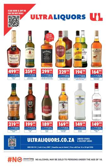 Ultra Liquors catalogue  - 16/04/2026 - 30/04/2026.