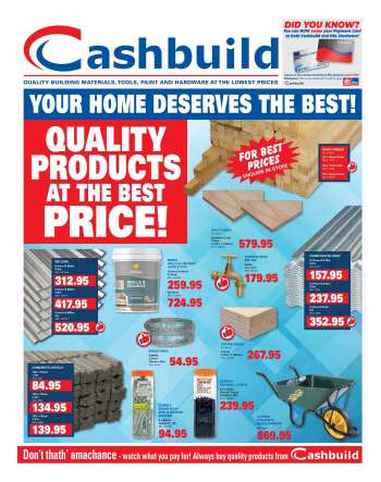 Cashbuild catalogue  - 20/04/2026 - 24/05/2026.