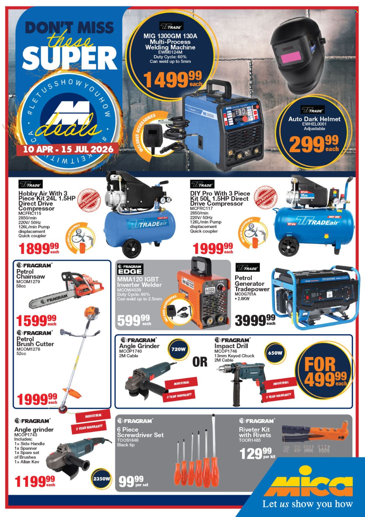 Mica specials - 10/04/2026 - 15/07/2026. Page 1