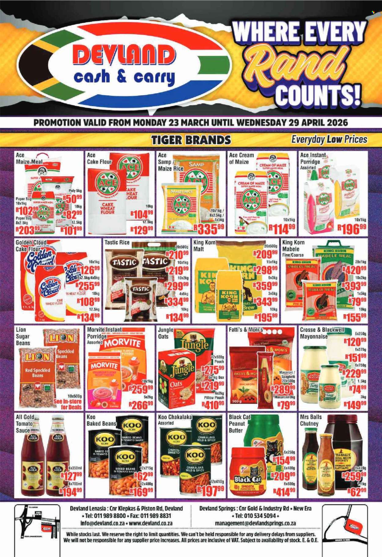 Devland specials - 23/03/2026 - 29/04/2026. Page 1