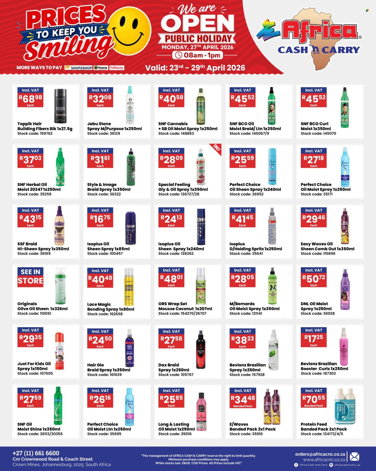 Africa Cash & Carry specials - 23/04/2026 - 29/04/2026. Page 1