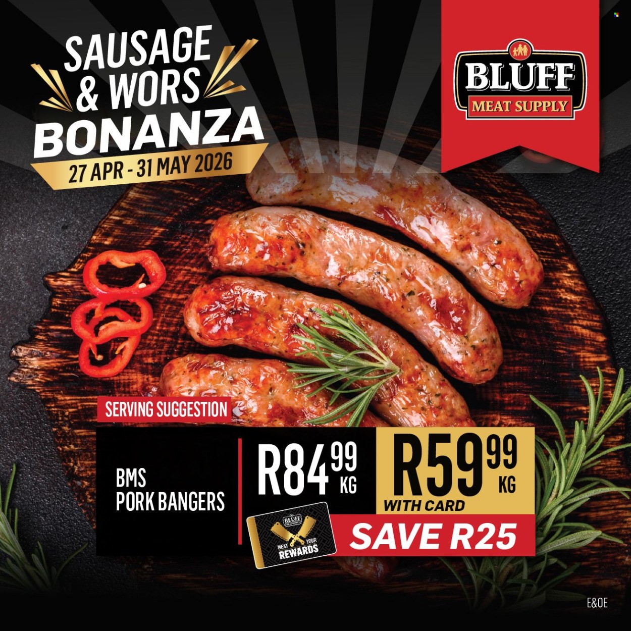 BLUFF MEAT SUPPLY Specials From Monday 27 Apr 2026 BLUFF MEAT SUPPLY Specials From Monday 27 Apr 2026