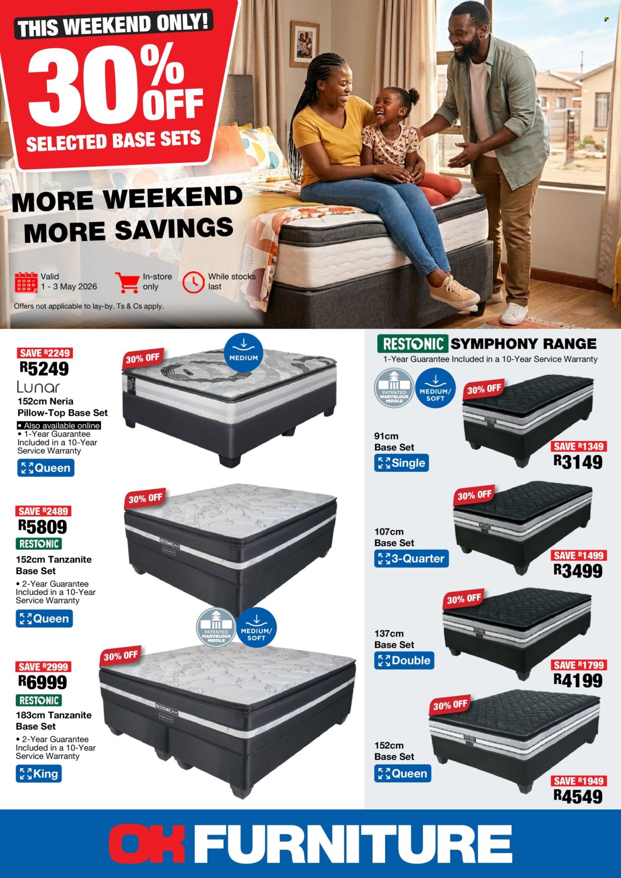 OK Furniture specials - 01/05/2026 - 03/05/2026. Page 1