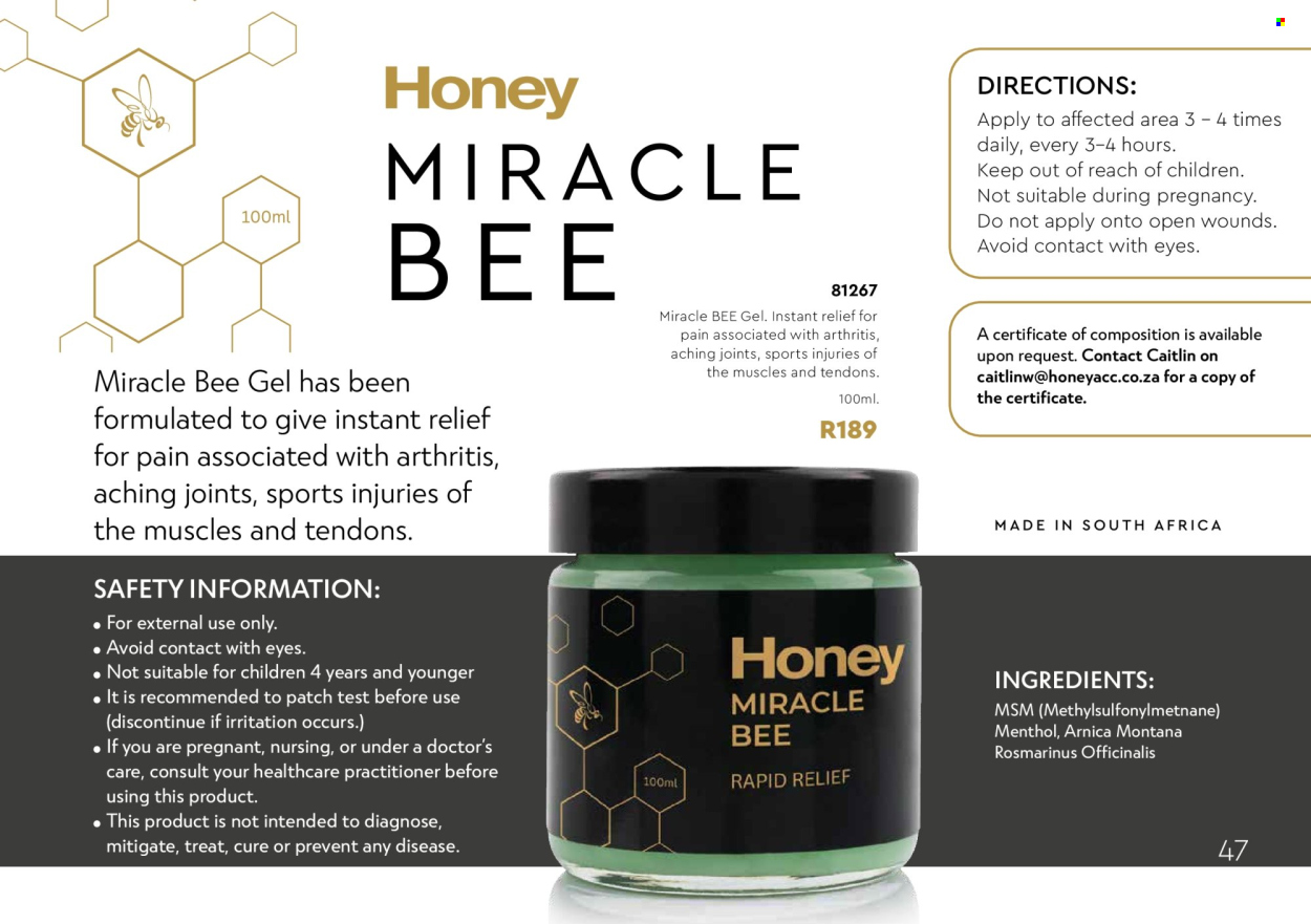Honey specials. Page 47