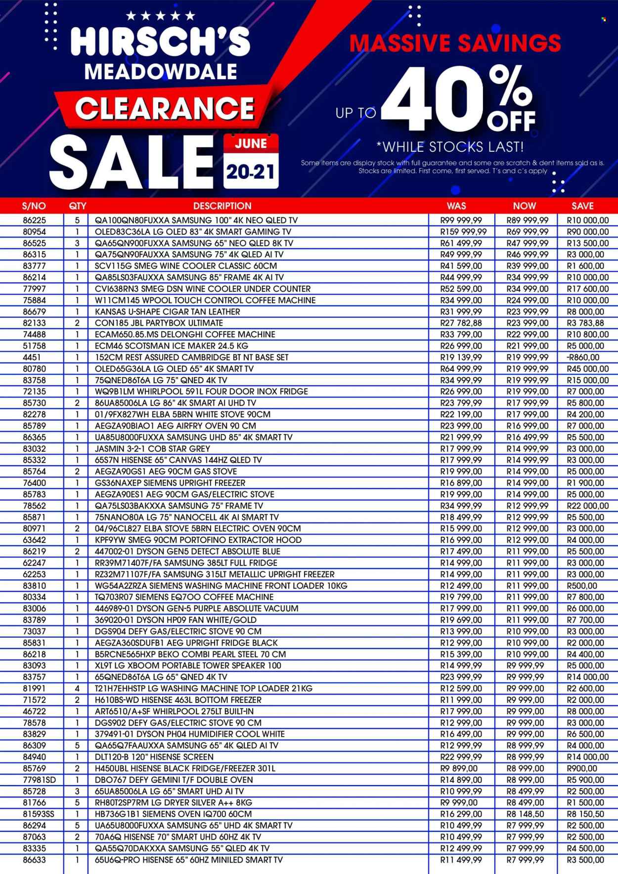 Hirsch's specials - 20/06/2026 - 21/06/2026. Page 1