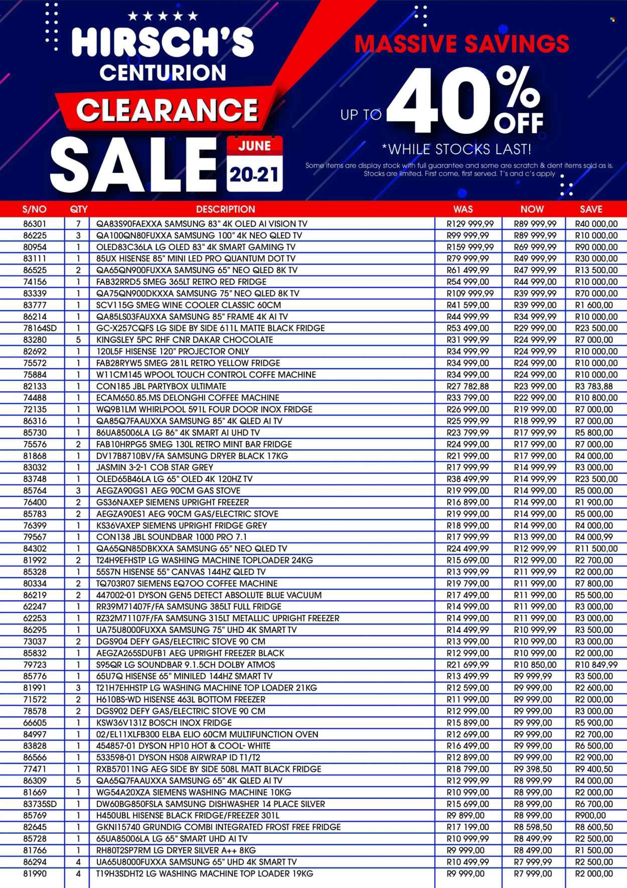 Hirsch's specials - 20/06/2026 - 21/06/2026. Page 1