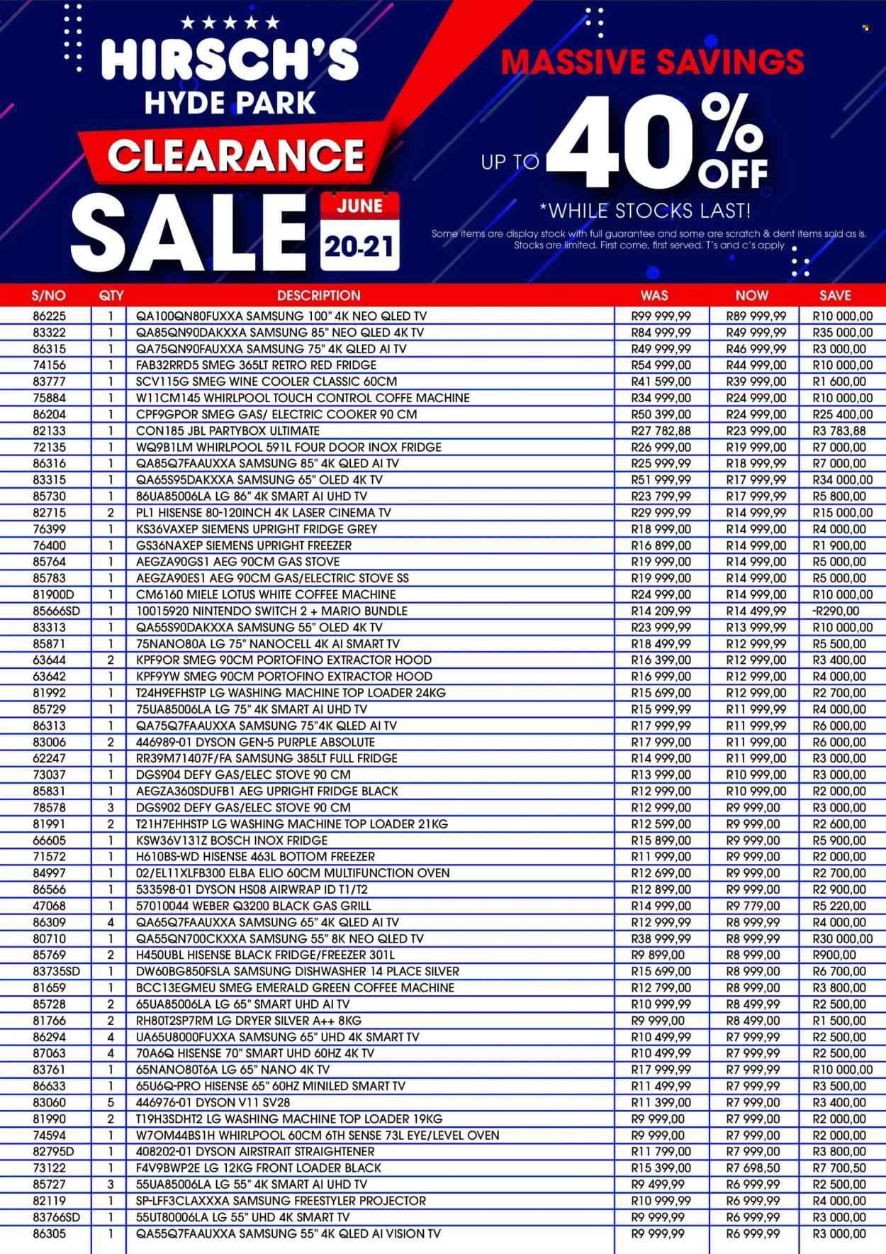 Hirsch's specials - 20/06/2026 - 21/06/2026. Page 1