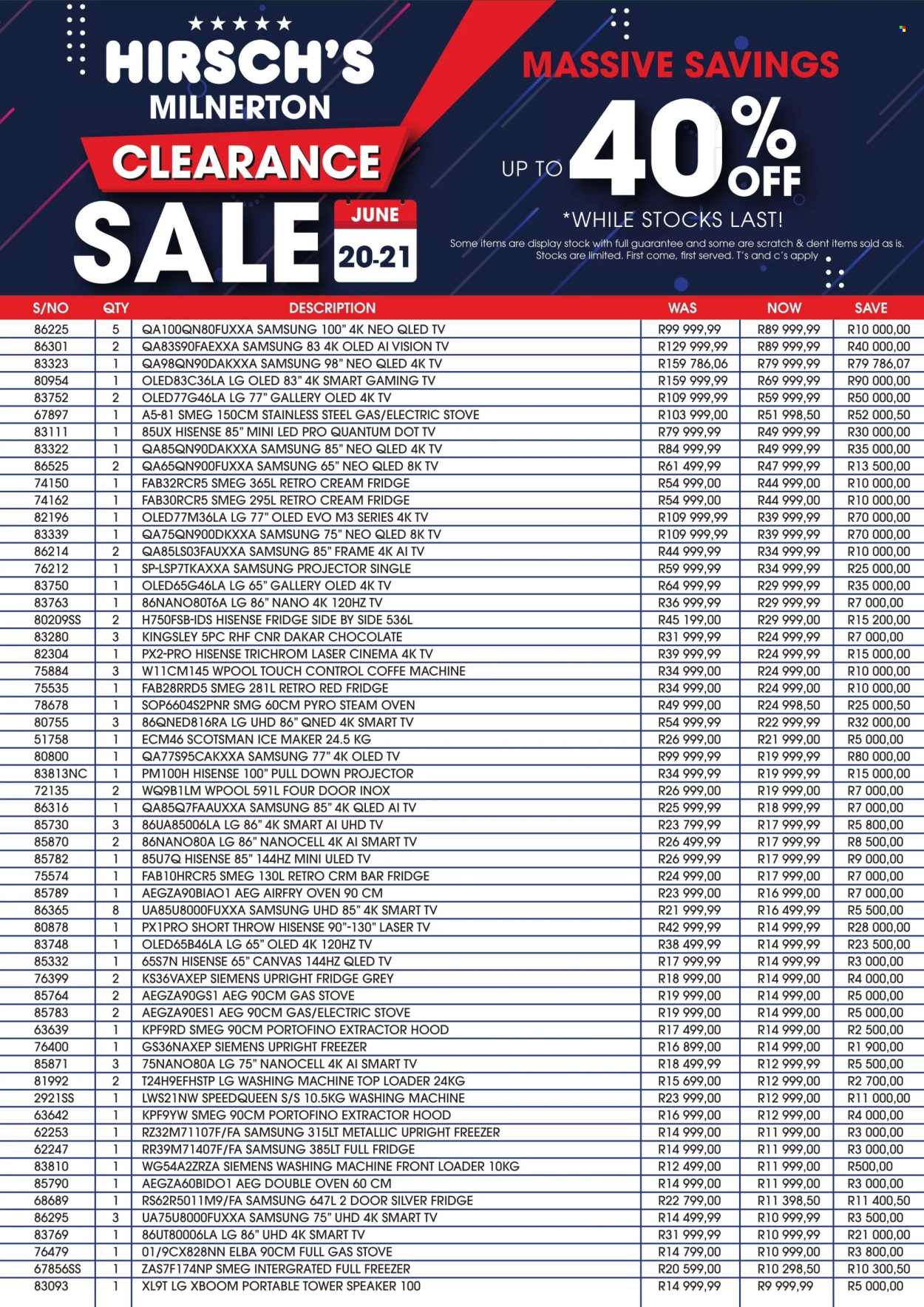 Hirsch's specials - 20/06/2026 - 21/06/2026. Page 1