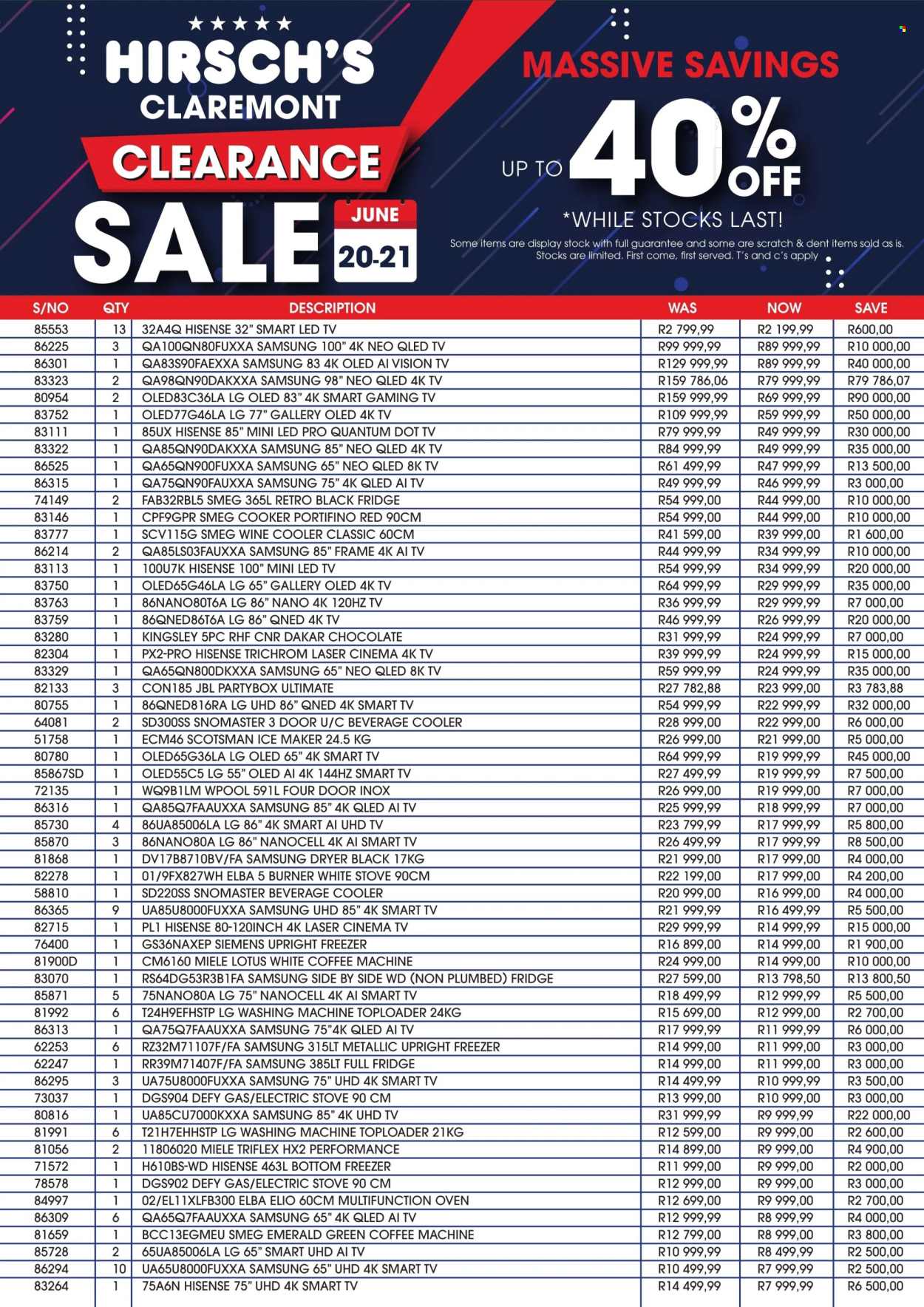 Hirsch's specials - 20/06/2026 - 21/06/2026. Page 1