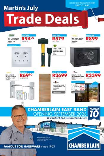 Chamberlain catalogue  - 01/07/2026 - 31/07/2026.