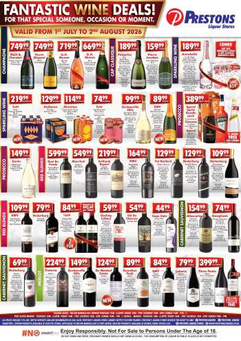 Prestons Liquor Stores catalogue  - 01/07/2026 - 02/08/2026.