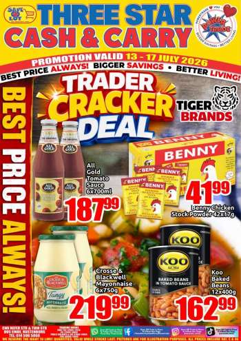 Three Star Cash and Carry catalogue  - 13/07/2026 - 17/07/2026.
