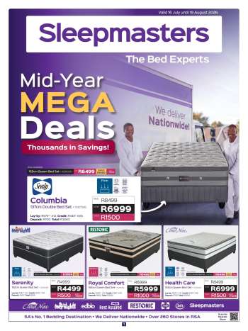 Sleepmasters catalogue  - 16/07/2026 - 19/08/2026.