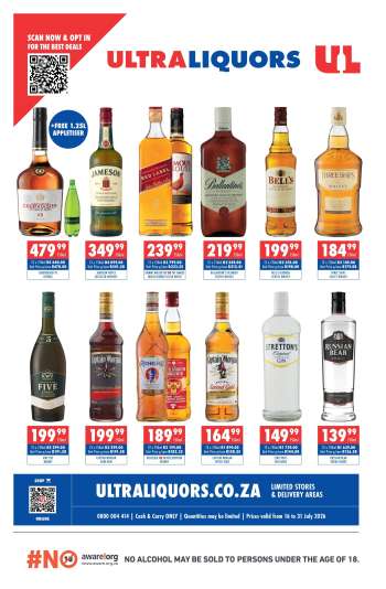 Ultra Liquors catalogue  - 16/07/2026 - 31/07/2026.