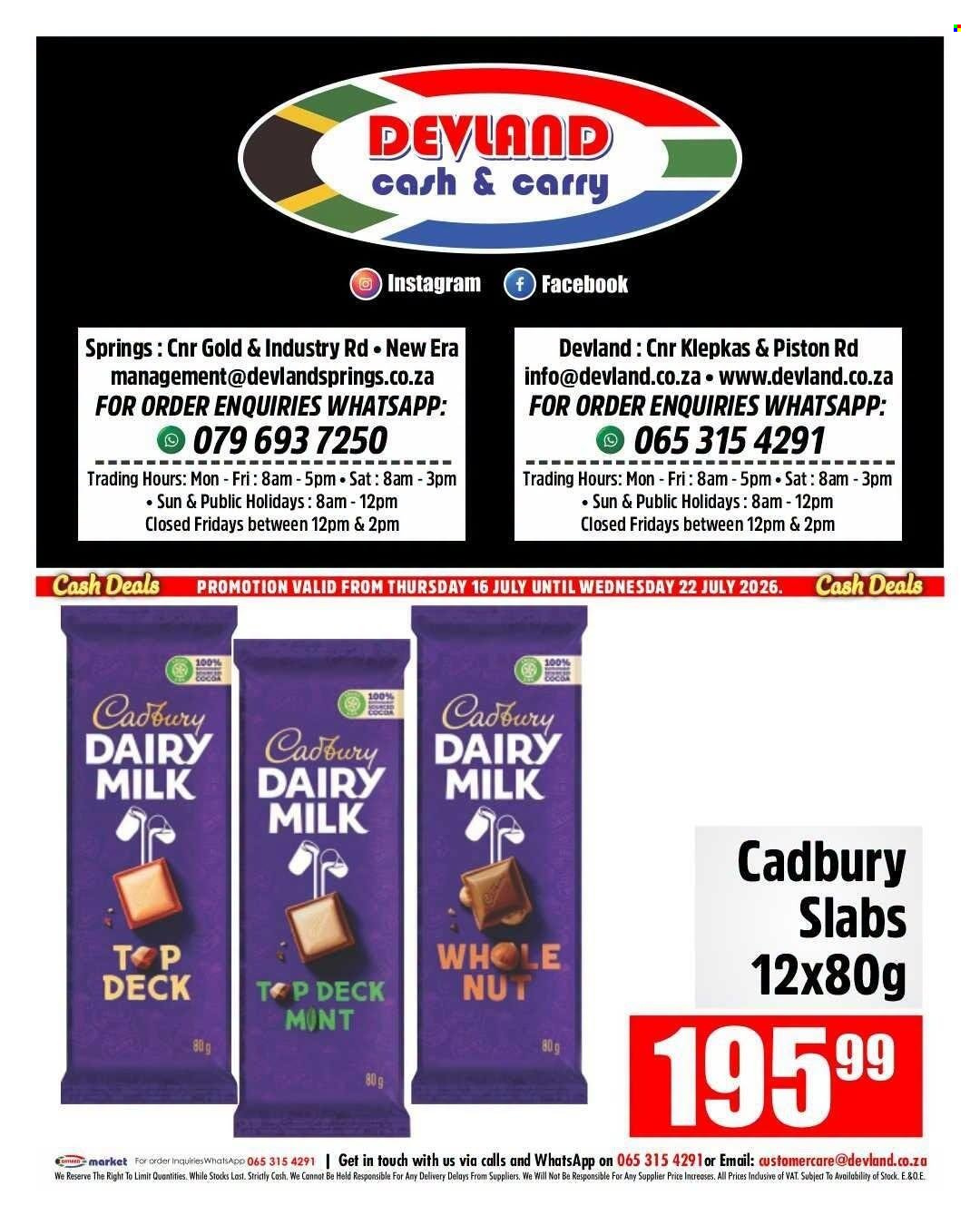 Devland specials - 16/07/2026 - 22/07/2026. Page 1