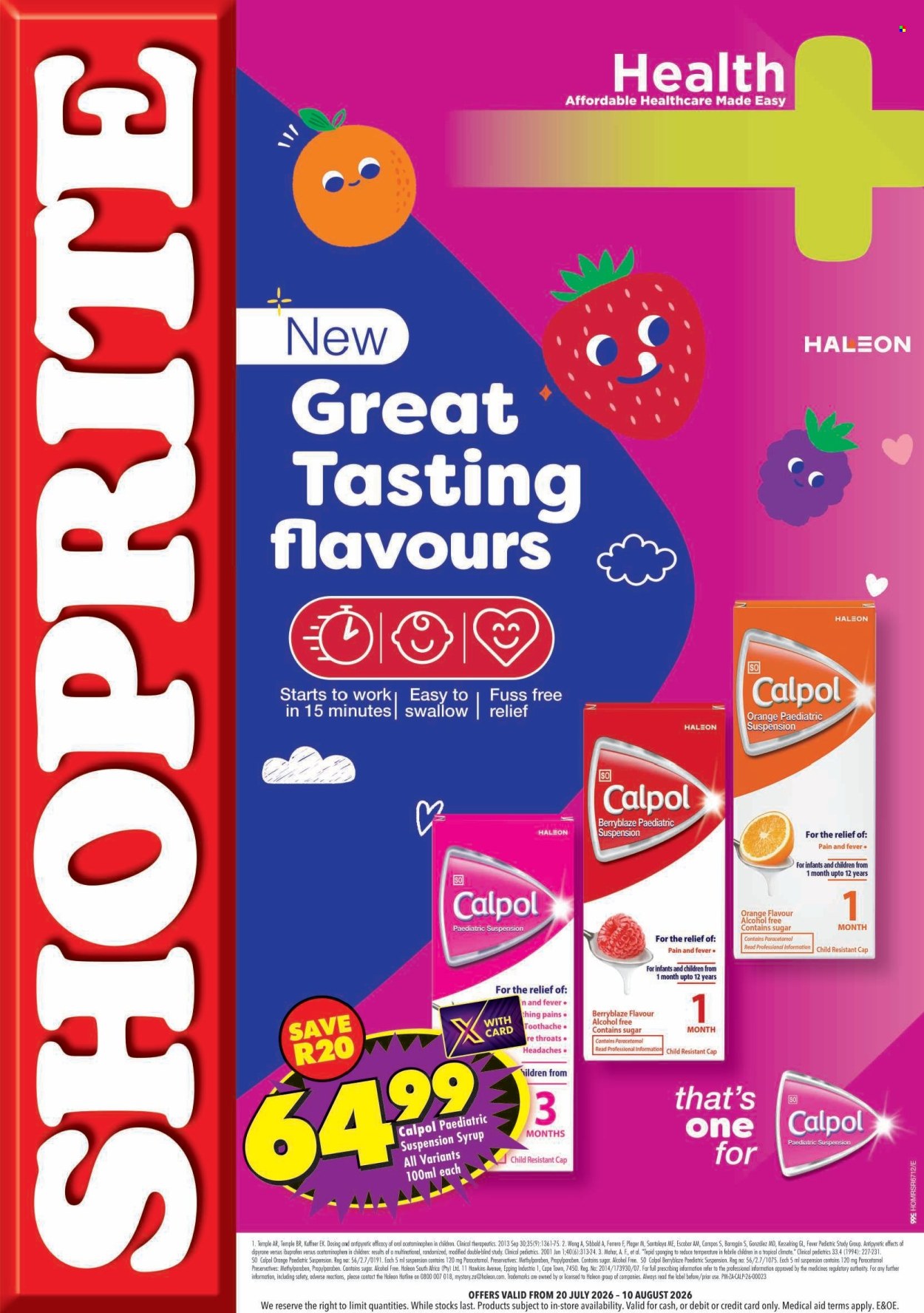 Shoprite specials - 20/07/2026 - 10/08/2026. Page 1