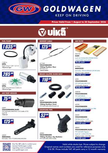 Goldwagen catalogue  - 01/08/2026 - 30/09/2026.