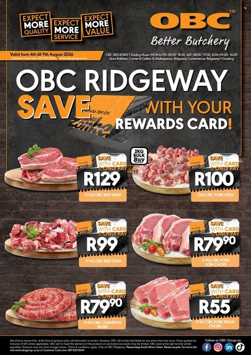 OBC specials - 04/08/2026 - 09/08/2026. Page 1
