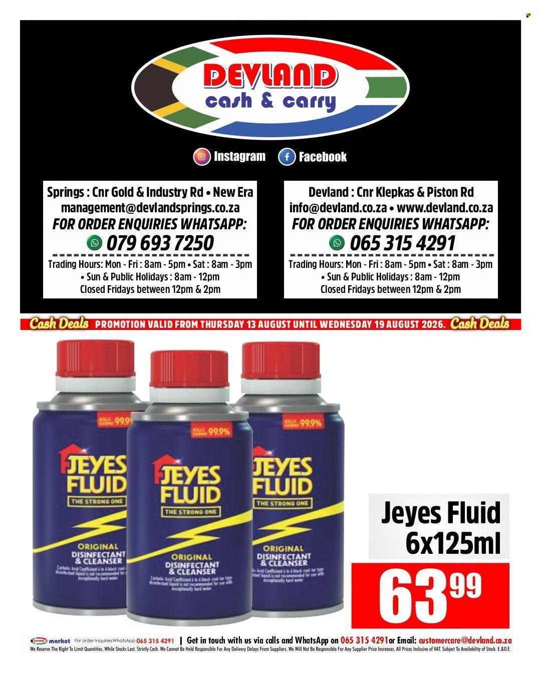 Devland specials - 13/08/2026 - 19/08/2026. Page 1