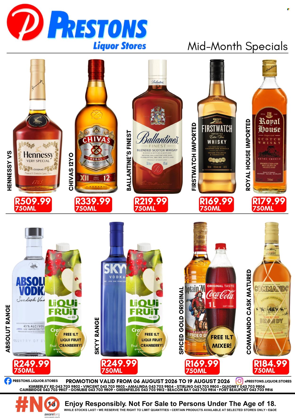 Prestons Liquor Stores specials - 06/08/2026 - 19/08/2026. Page 1