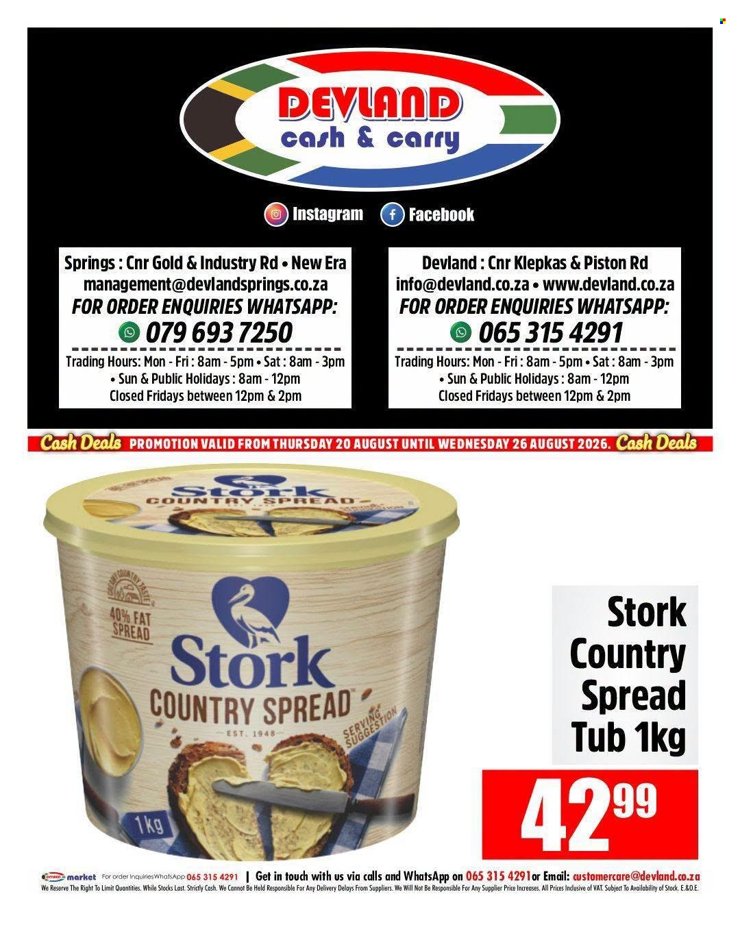 Devland specials - 20/08/2026 - 26/08/2026. Page 1