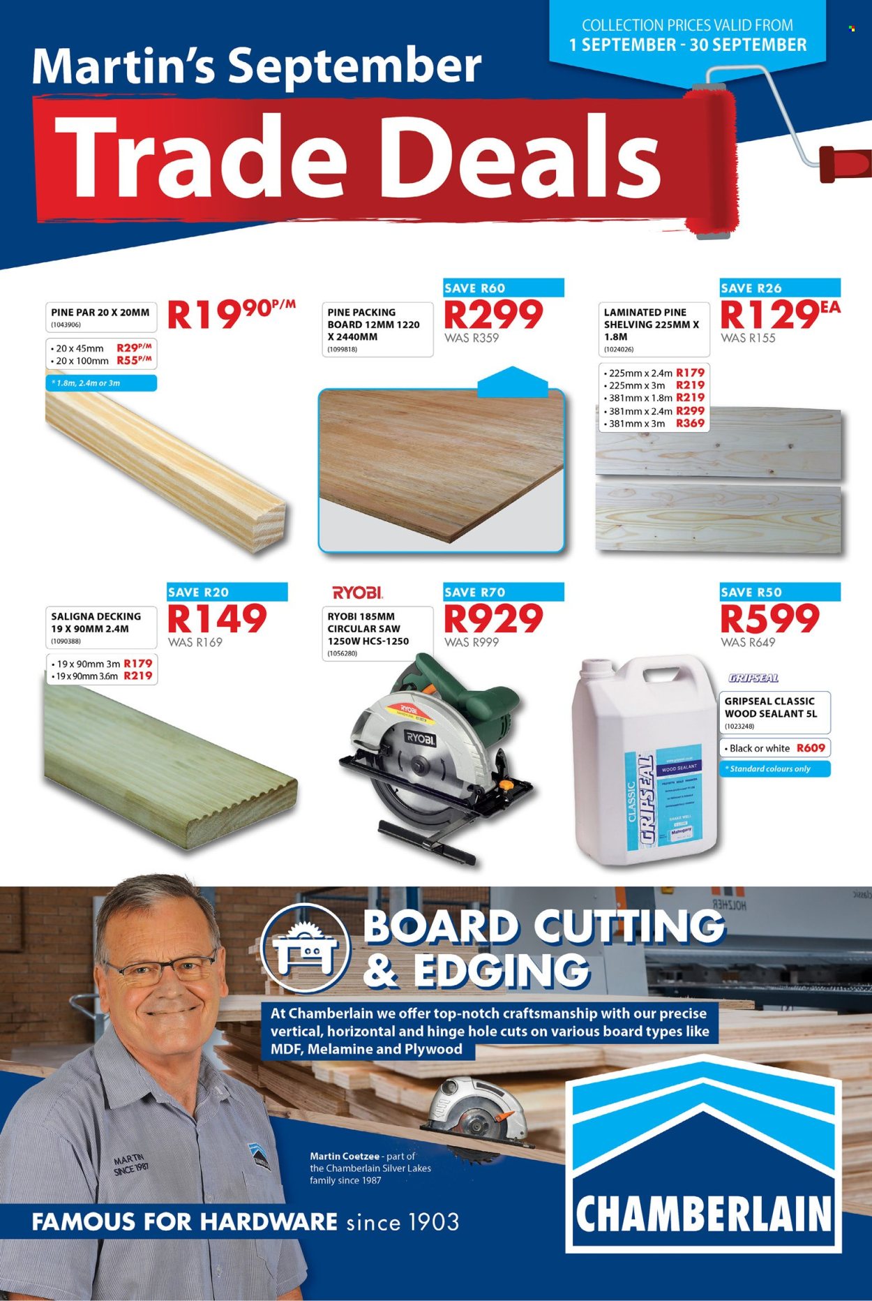 Chamberlain specials - 01/09/2026 - 30/09/2026. Page 1