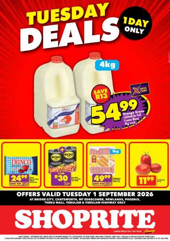Shoprite catalogue  - 01/09/2026 - 01/09/2026.