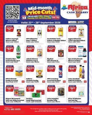Africa Cash & Carry catalogue  - 22/09/2026 - 28/09/2026.
