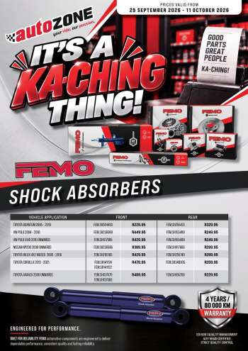 AutoZone catalogue  - 25/09/2026 - 11/10/2026.