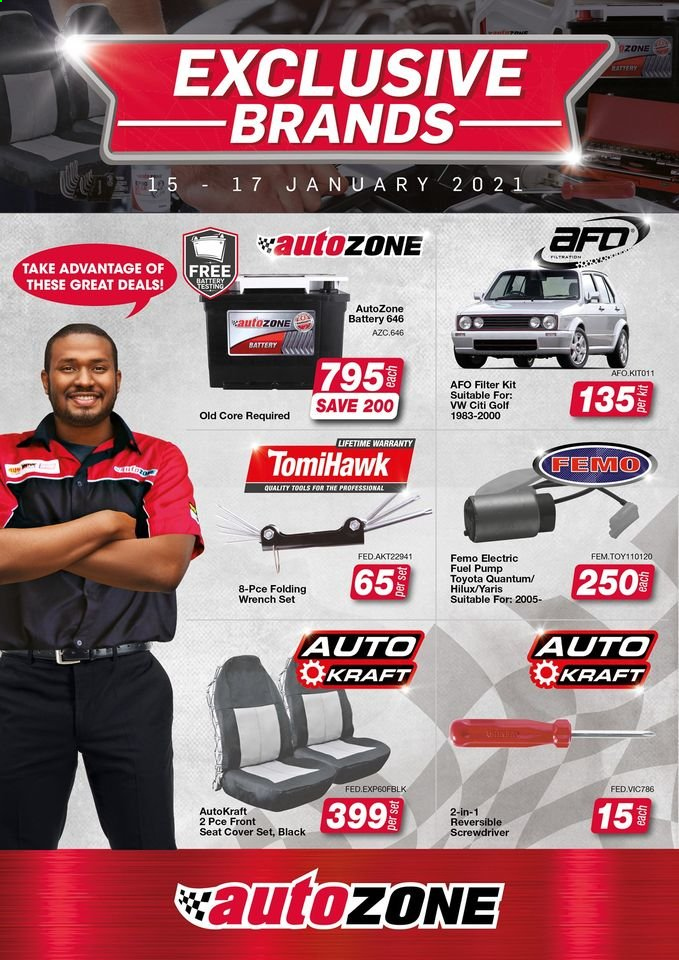 AutoZone specials - 15/01/2021 - 17/01/2021. Page 1