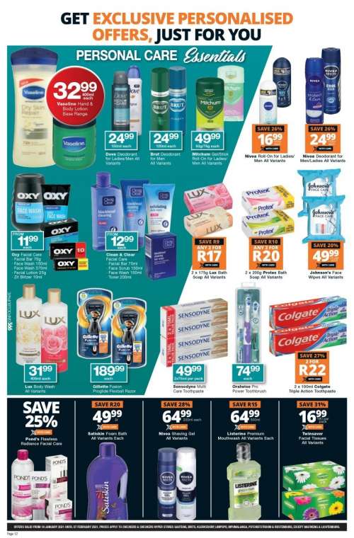 BATH FOAM deals CHECKERS • Today's offer from specials