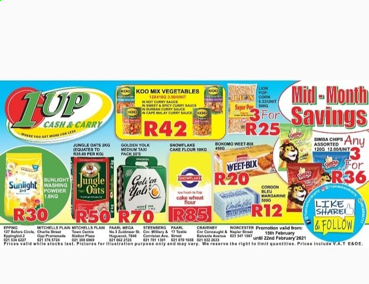 1UP Cash & Carry specials - 15/02/2021 - 22/02/2021. Page 1