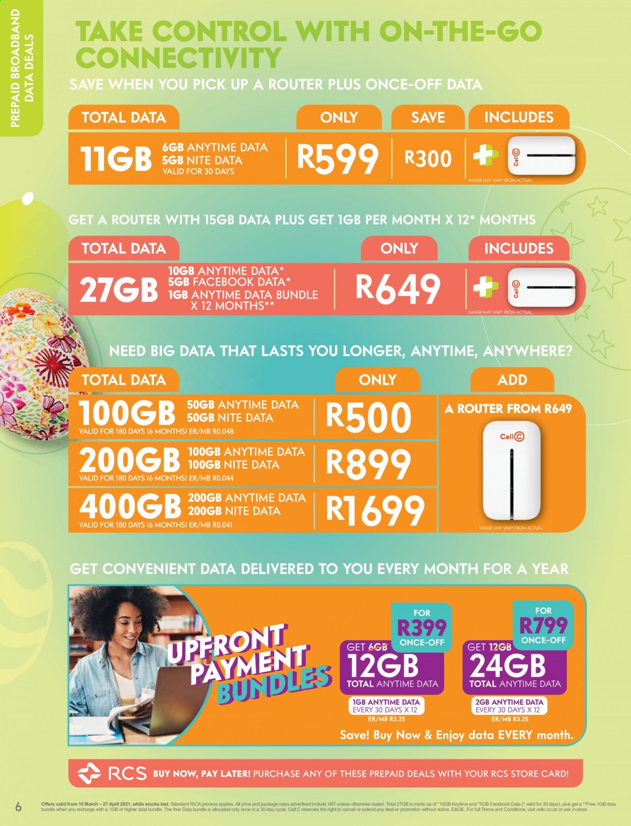 Cell C catalogue  - 16/03/2021 - 27/04/2021 - Sales products - wifi router. Page 6.