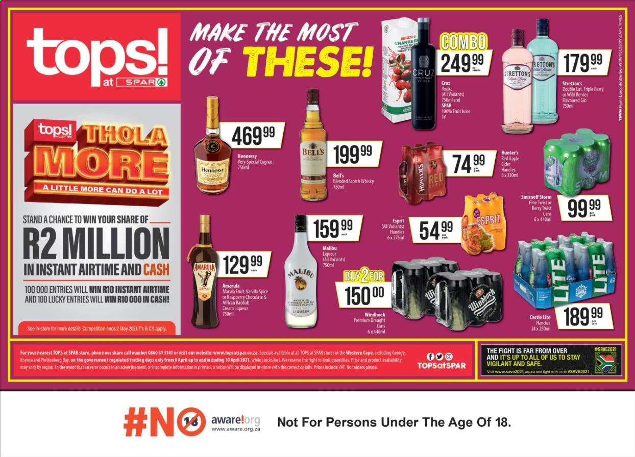 TOPS at SPAR specials - 08/04/2021 - 10/04/2021. Page 1
