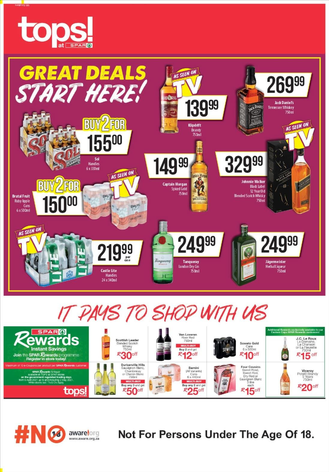 TOPS at SPAR specials - 20/04/2021 - 02/05/2021. Page 1