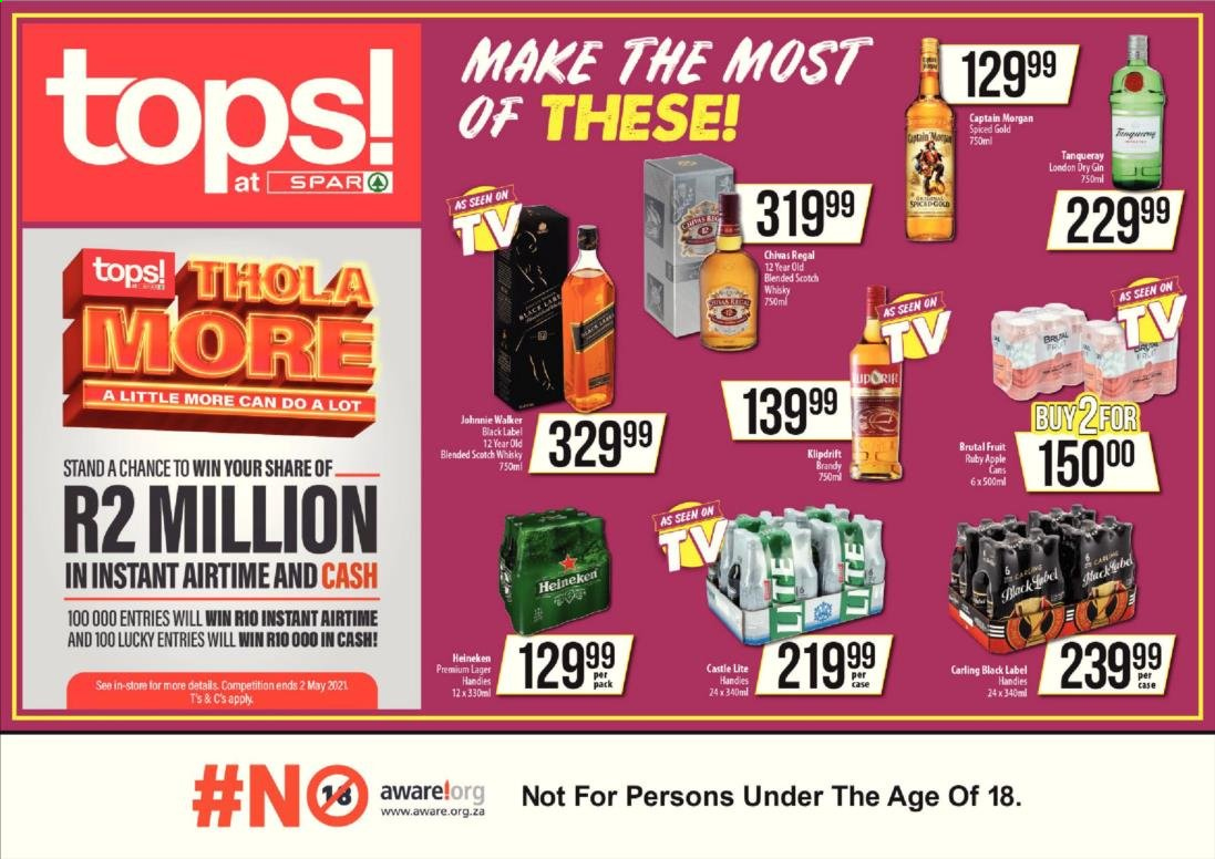 TOPS at SPAR specials - 20/04/2021 - 01/05/2021. Page 1