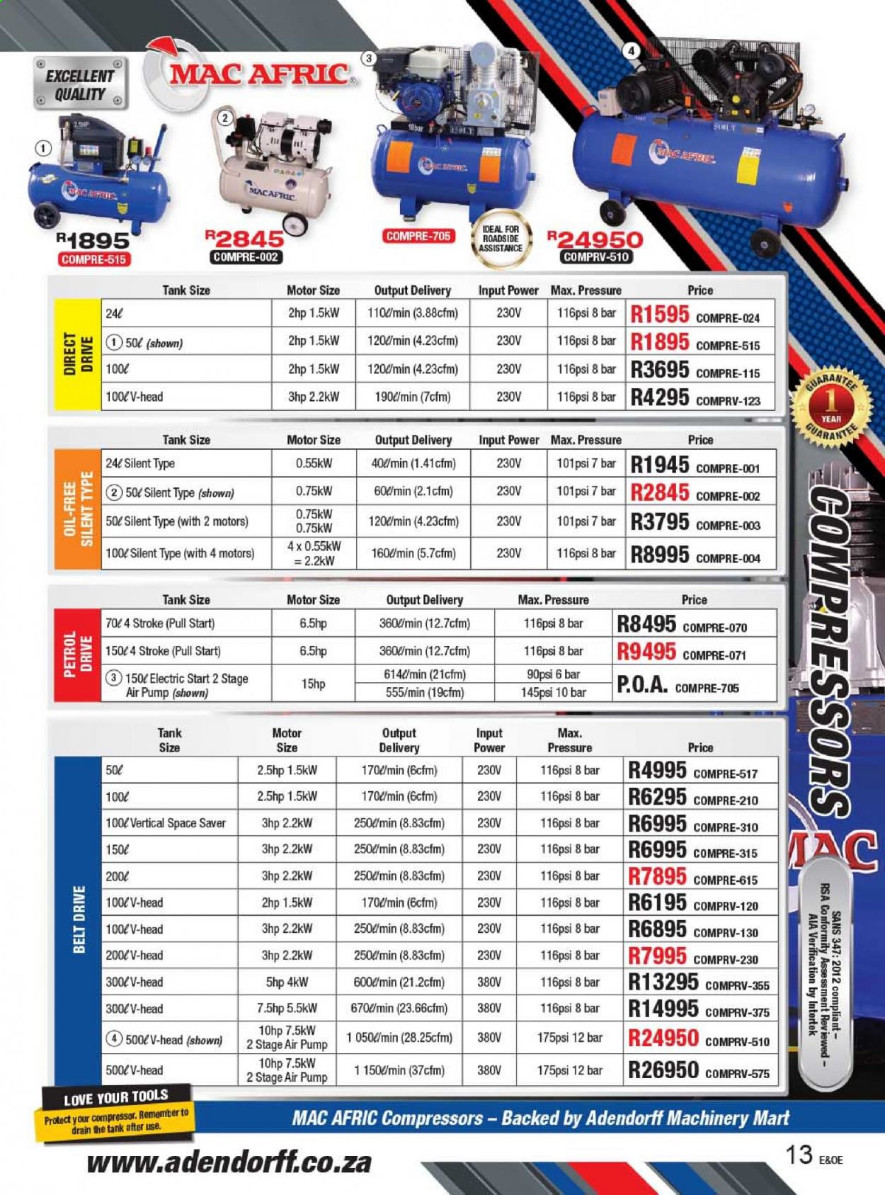 Adendorff Machinery Mart specials. Page 13