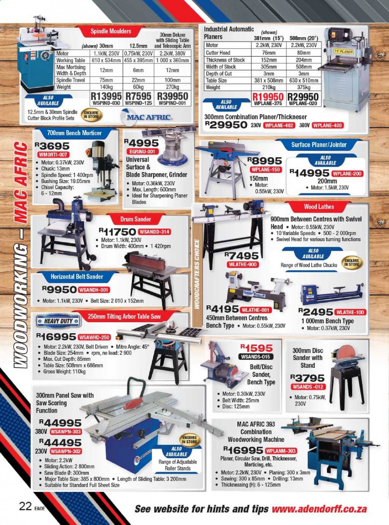 Adendorff Machinery Mart specials. Page 22